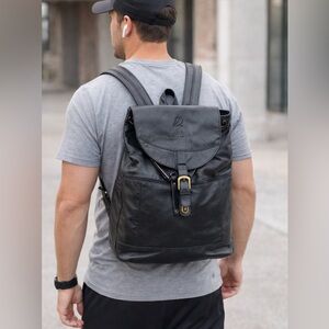 Vintage Leather Nike Air Draw‎ String Bucket Backpack With Gold Hardware